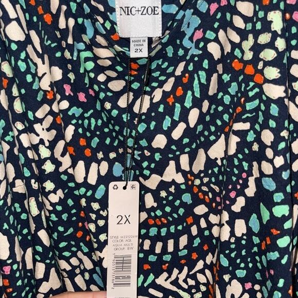NWT! Nic + Zoe Mosaic Dots Colorful Sleeveless Sheath Dress - Size 2X - Picture 12 of 12